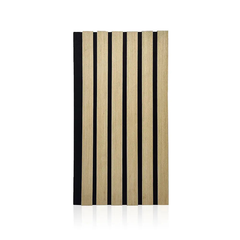 Customized Wide Wooden Acoustic Slatted Wall Panels with Felt and MDF Panels 1