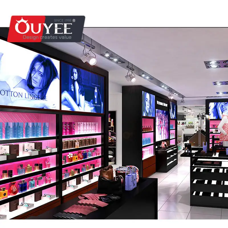 واجهة عرض متجر العطور وخزانة عرض مستحضرات التجميل 1