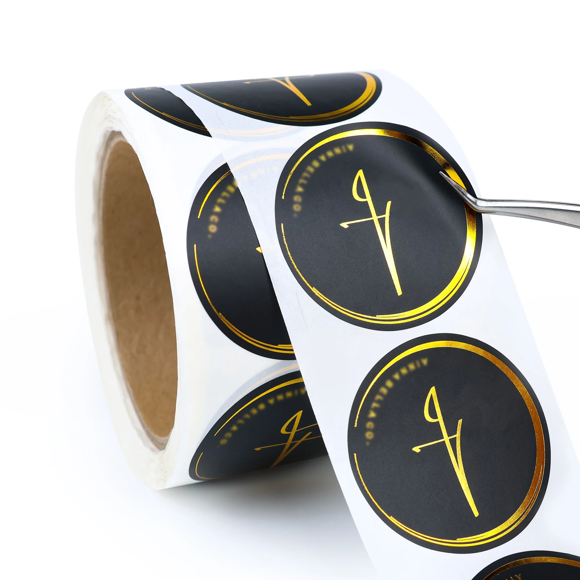 Custom Gold Foil Metallic Stickers for Luxury Packaging 1