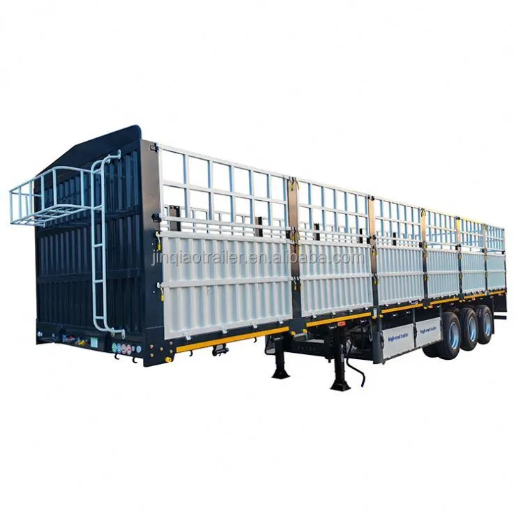 Factory Provided 3 Axle Dropside 40ft Fence 50ton Sidewall Cargo Semi Trailer From China 1