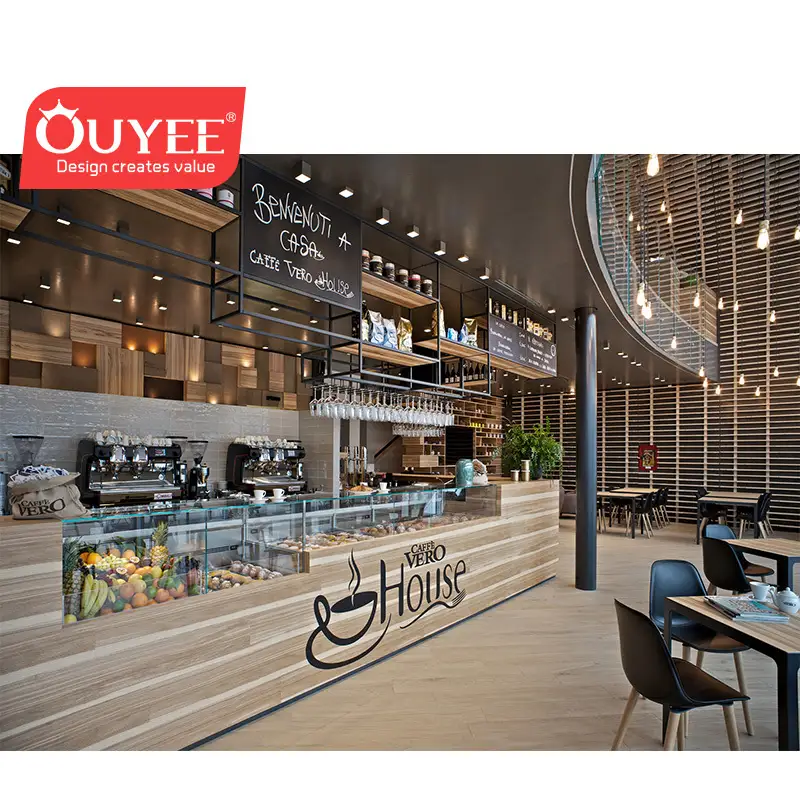 Balcão de café e bar para cafeteria, personalizável 1