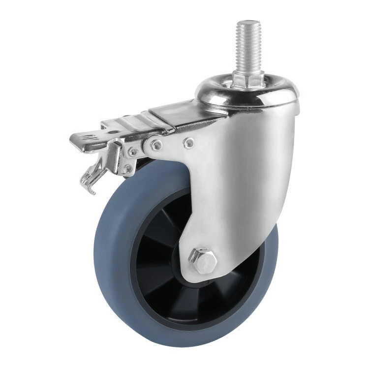 125mm 5 Inch Medium Heavy Duty Caster Wheels Threaded Stem Casters 1
