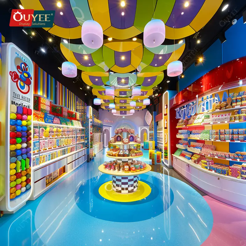 Ladeneinrichtungen für Süßwarengeschäfte: Präsentationsregale für Süßwareninseln 1