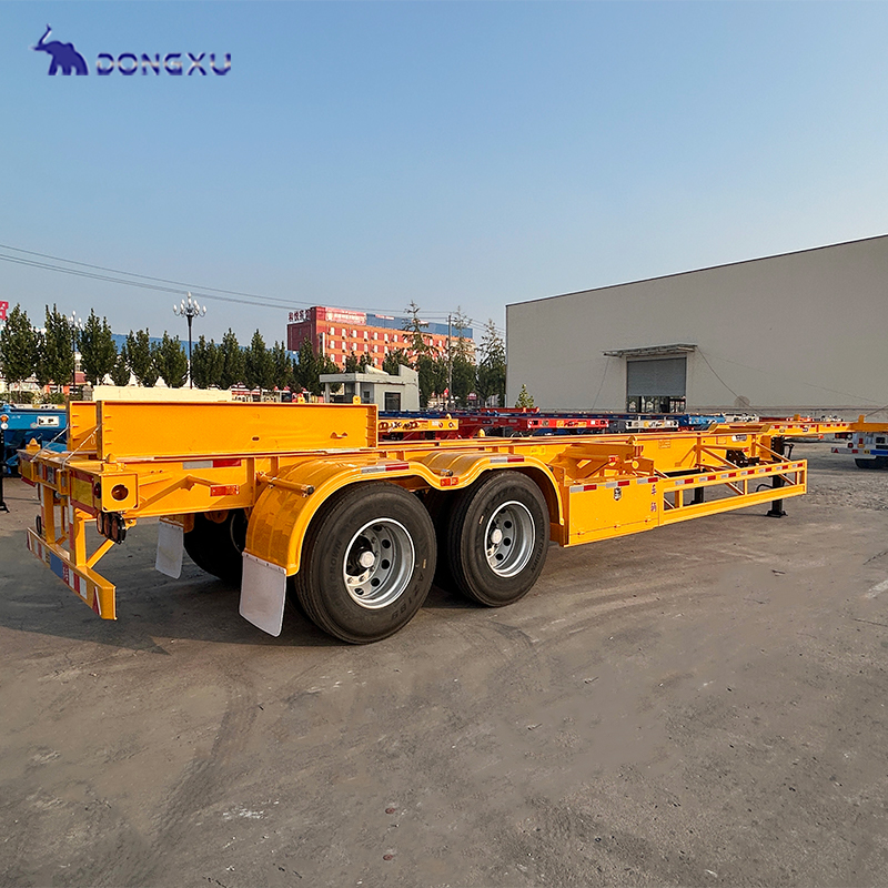 Wholesale Professional Suspension Dock Skeleton Tri-axle Semi-trailers Cheap Price Steel Material For Sale 2