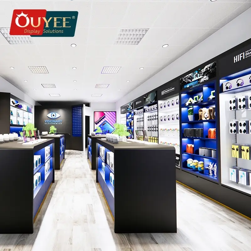 Comptoir d'exposition pour ordinateurs et téléphones et table d'exposition pour ordinateurs portables 1