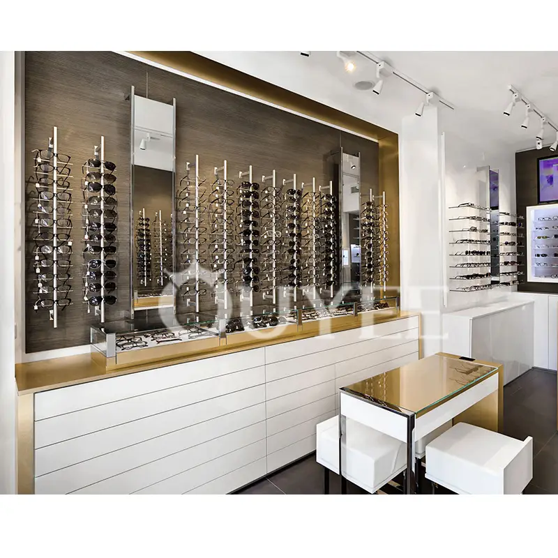 Optical Shop Wall Unit Counter Eyeglass Display Cabinets with Rod 1