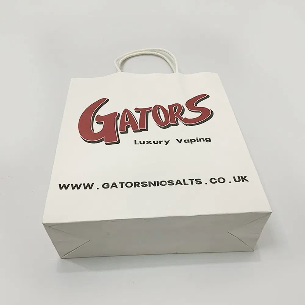 Custom Print Logo Biodegradable Brown Kraft Bread Clothing Gift Shopping Packaging Tote Kraft Paper Bag with Handle 1