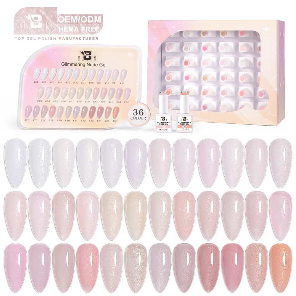 Bozlin Vegan 36 Couleurs Nude Shimmer Vernis à Ongles Gel UV Standard UE USA 1