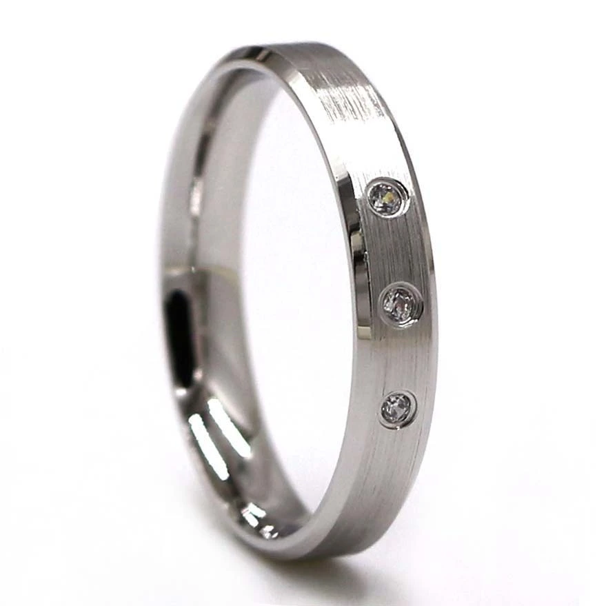 Anello da donna Sr0003 semplice ed elegante in argento sterling 925 con finitura opaca, ideale per matrimonio. 1