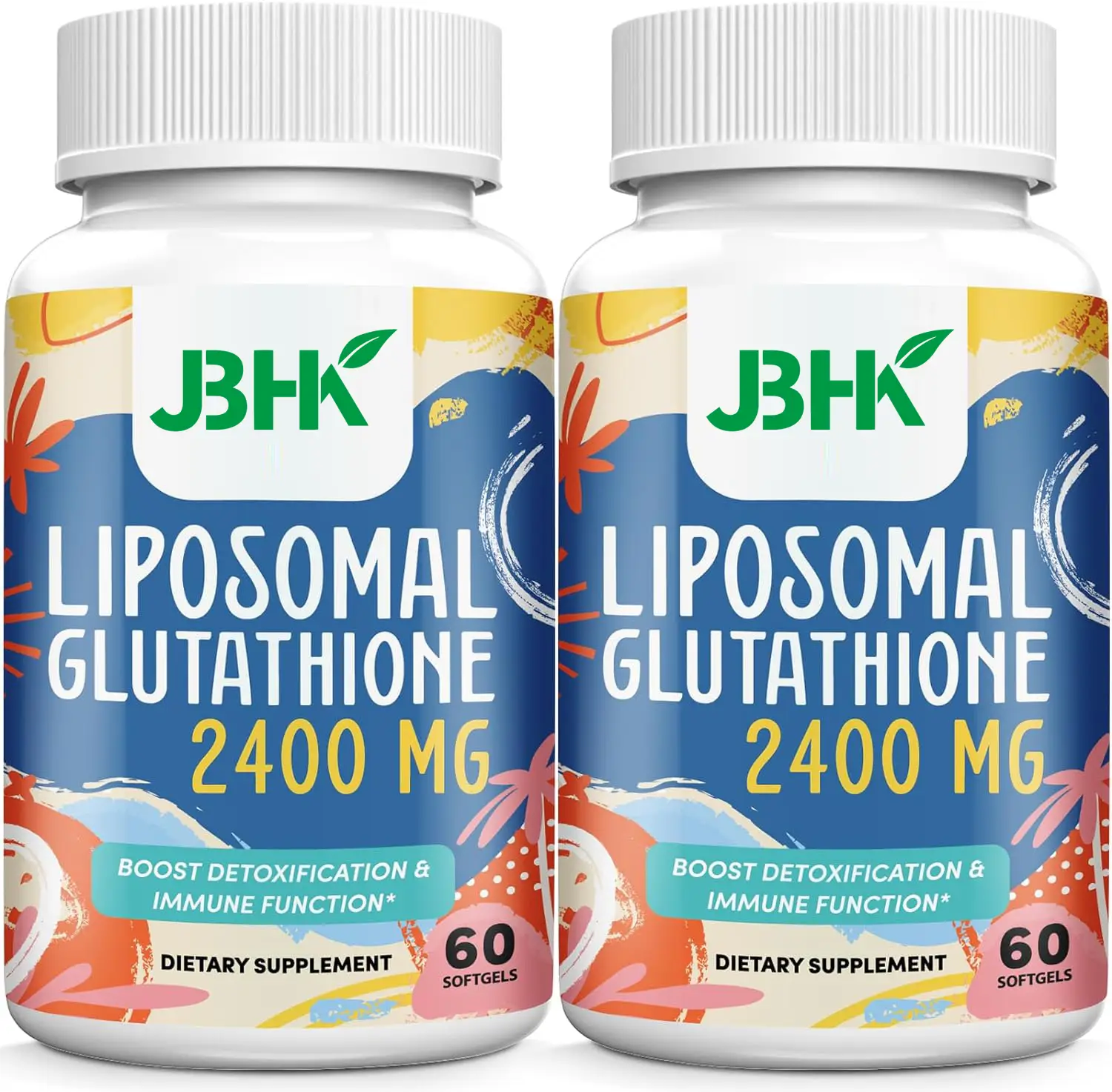 2400mg Liposomal Glutathione + Vit C 120ct Non-GMO Whitening 1