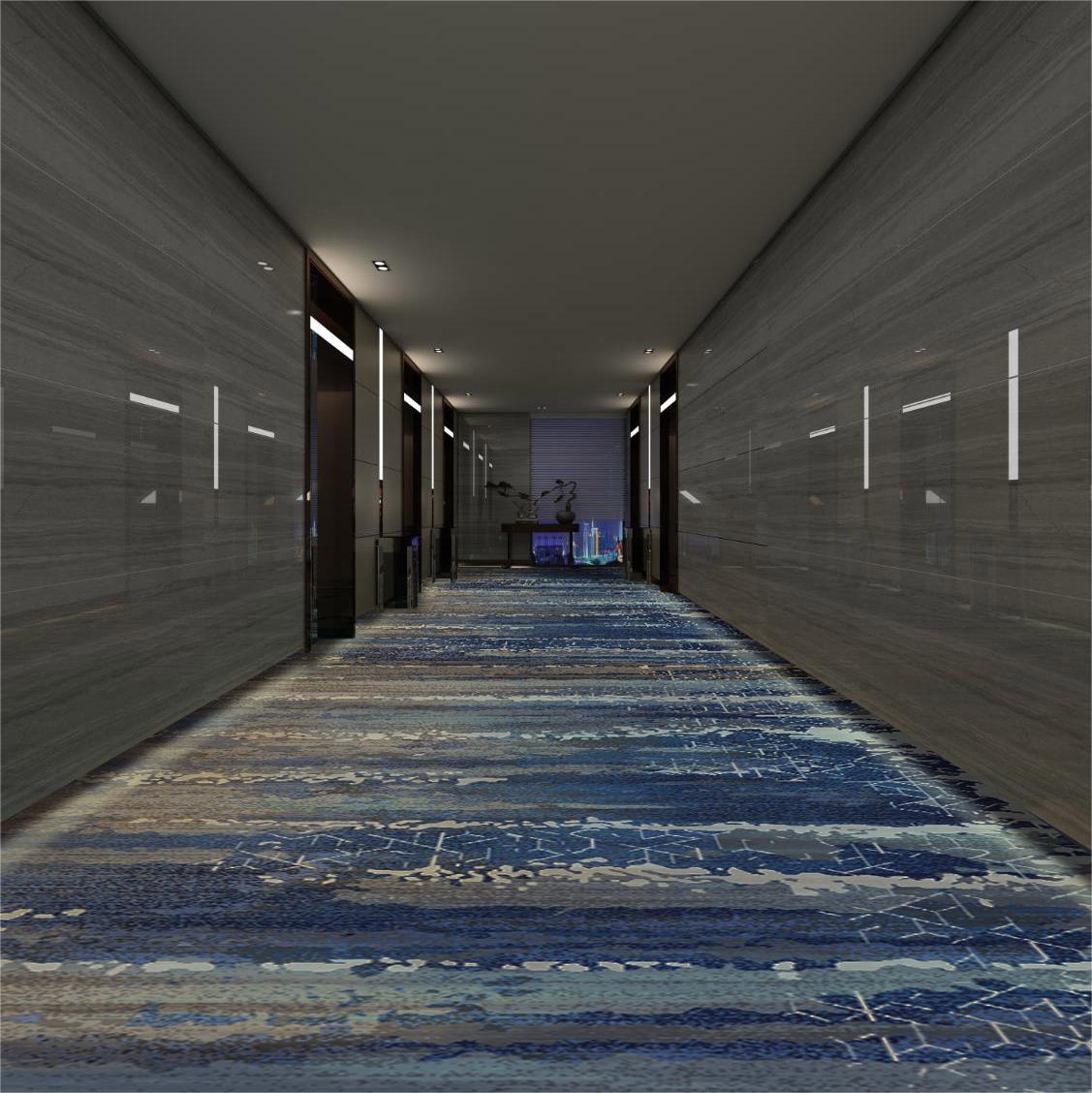 Akminster Wool Nylon Printed Hotel Corridor Carpet 4m Width 5