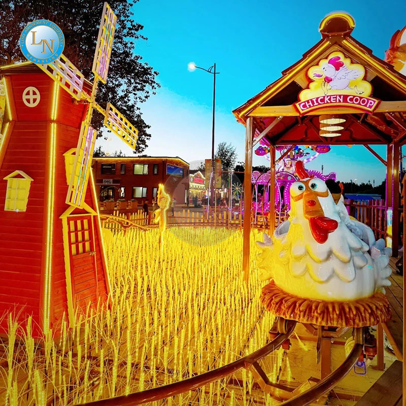 Chicken Theme Small Roller Coaster 12-seater Fairground Attraction For Children Other Amusement Park Rides 1