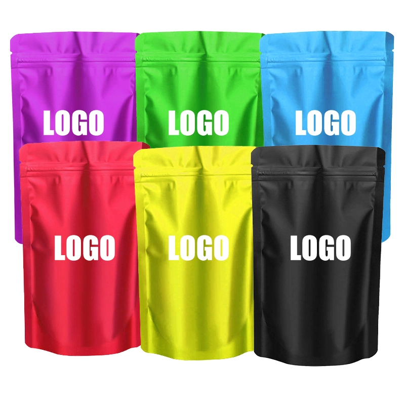 Custom Printed Logo Heat Resealable Food Pet/pe Doypack Zipper Plastic Stand Up Pouch Bag Smell Proof 3.5g Mylar Bags Packaging 1