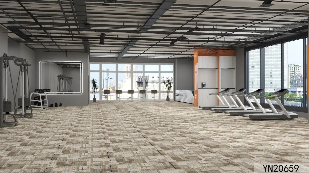 Customized Noise-Reducing Wool & Nylon Gym Carpet, Axminster 7