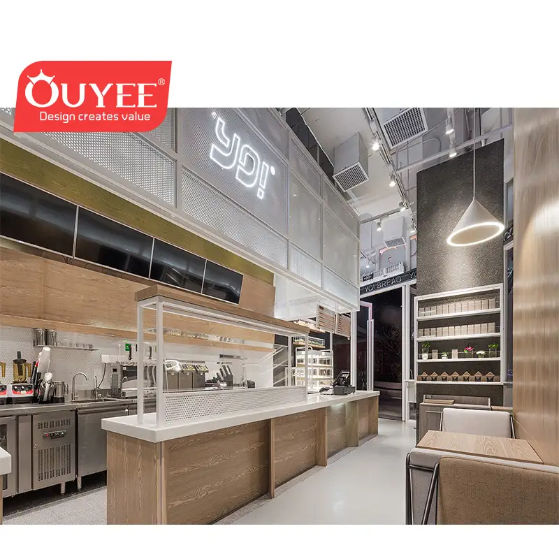 Tragbare Theken und Tische aus MDF für Cafés | Café-Design 1