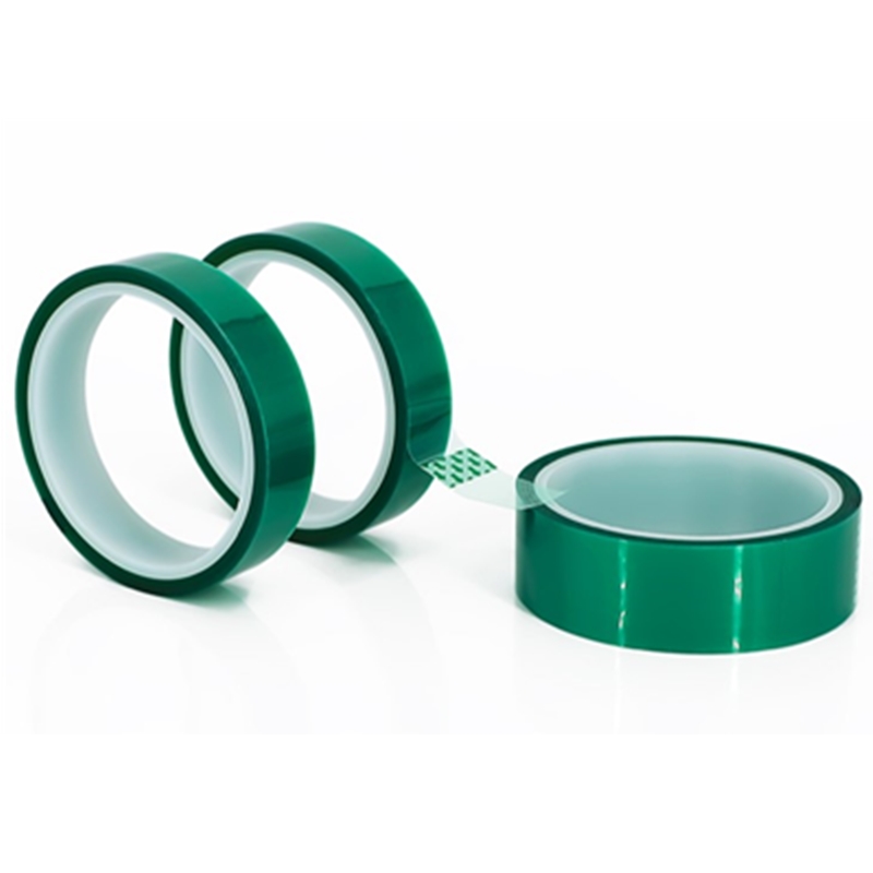 Fita adesiva de silicone resistente a altas temperaturas, revestimento em pó, poliéster PET verde 4