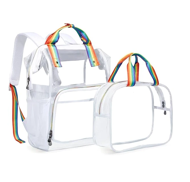 Custom Sport Outdoor School Bag Pvc Kids Clear Backpacks Transparent Travel Waterproof Custom Logo Women Men Student For Girls 1