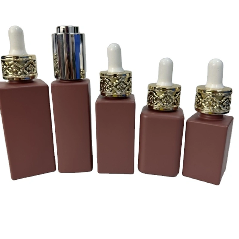 Square Red Essence Glass Bottle Oil Bottle - 20ml 30ml 50ml 1
