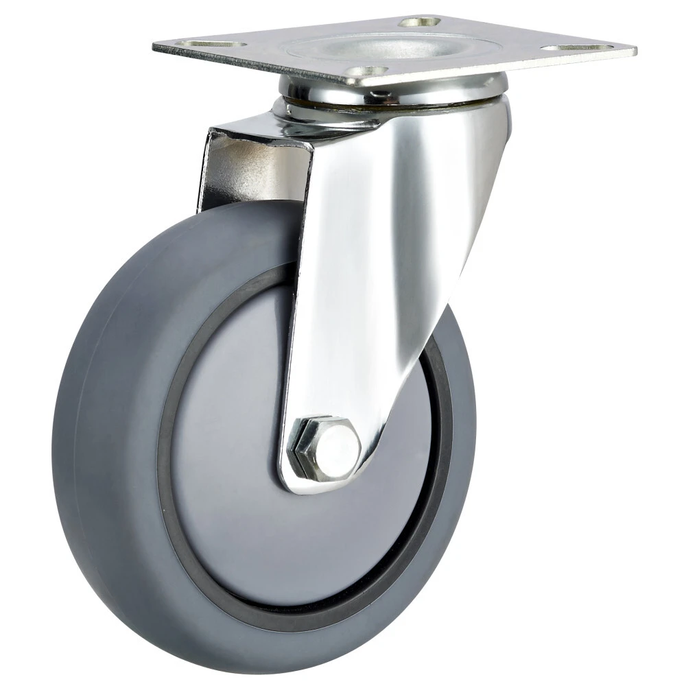 4 Tpr Gray Rubber Silent Wear-resistant Non-slip Wheel Universal Caster 1