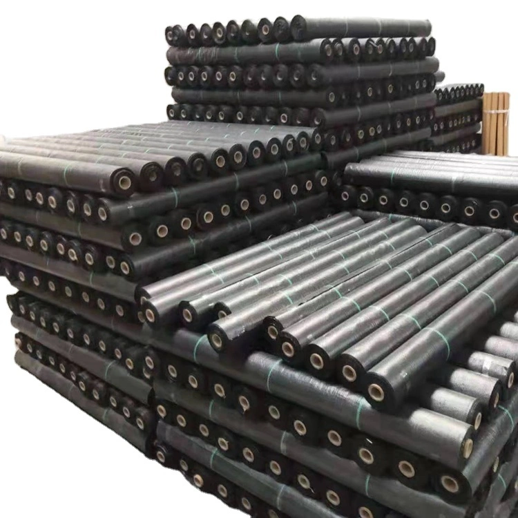 Black Woven 100% PP Weed Barrier Mat Ground Cover UV 1