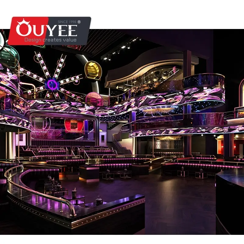 Décoration de plafonds intérieurs de boîtes de nuit et de bars - Luminaires sur mesure 1