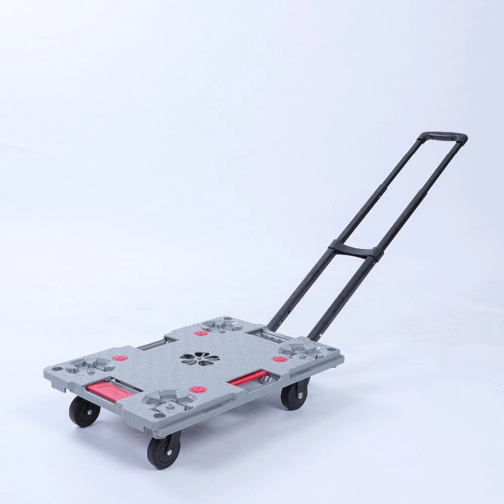 Industrial Pull Handle Plastic Moving Platform Interlocking Dolly Cart Trolley 1