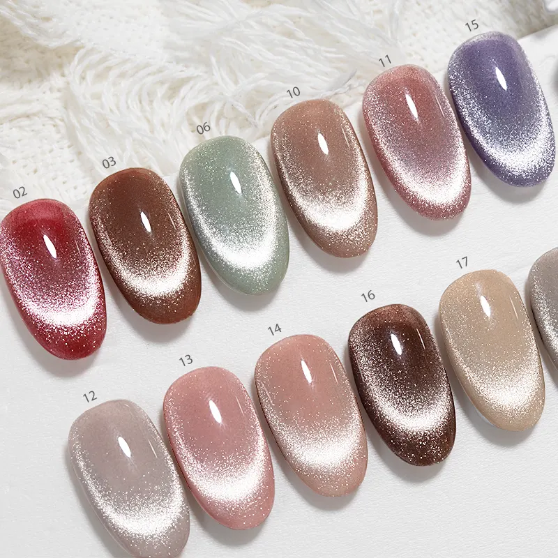 Milky Nude Cat Eye Magnetic Gel Nail Polish 15ml - 18 Colors Available 1