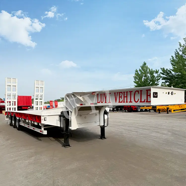 30ton -120ton Heavy Duty Low Bed Lowboy Semi Trailer 1