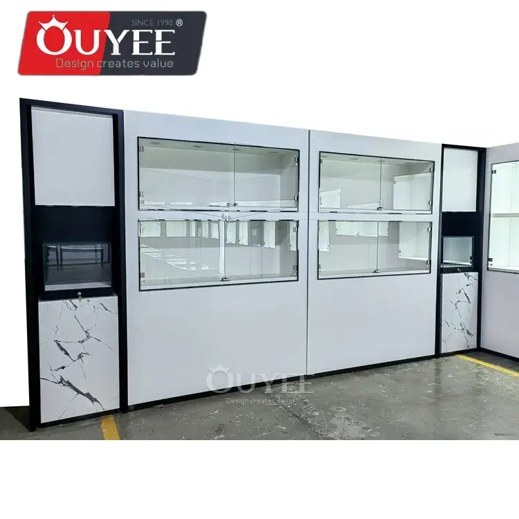 Wandschmuckladen Möbel Glas- und Marmorvitrine Einzelhandel 1