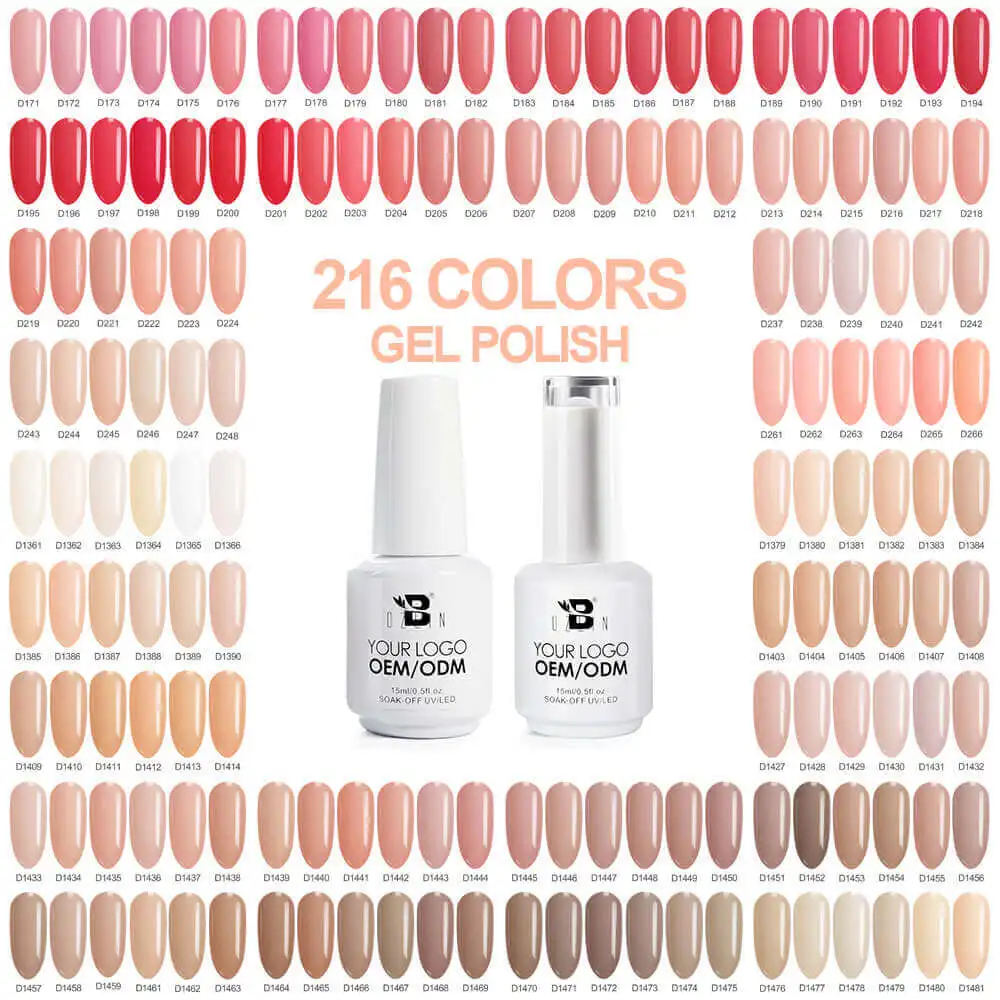 Vernis à ongles semi-permanent UV sans HEMA, 216 couleurs, 15 ml 1