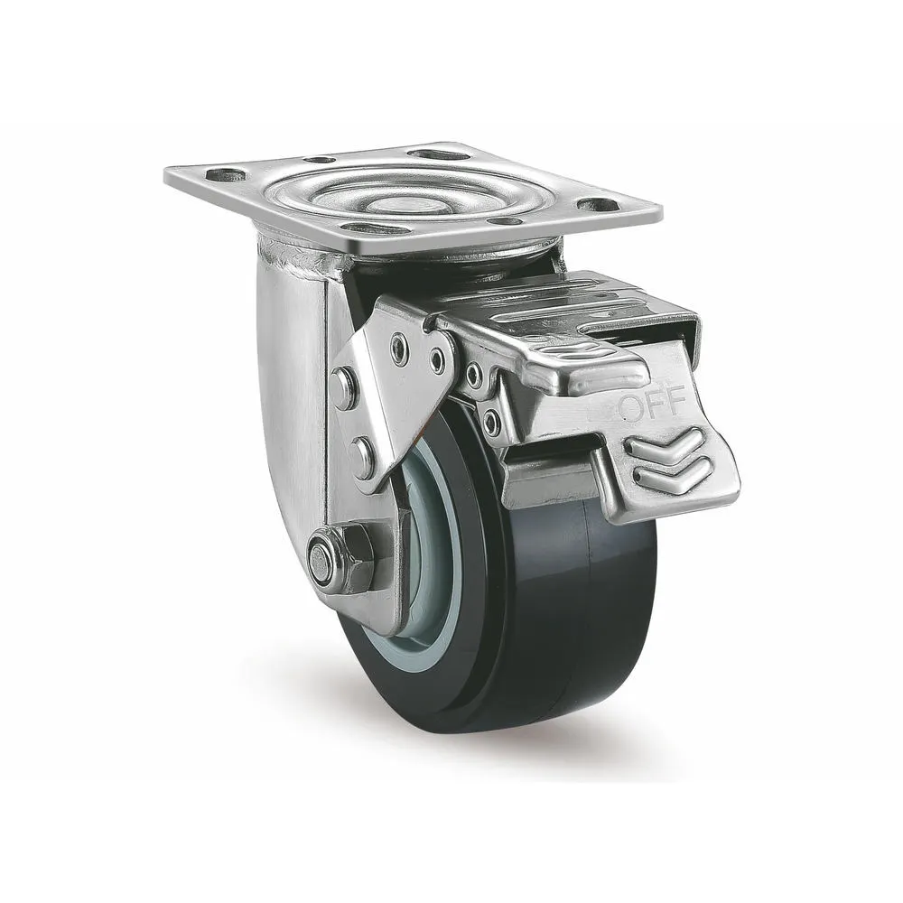 8 Inch Nylon Castor Flat Free Top Plate Industry Caster Wheel For Trolley 1