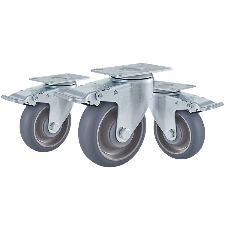 5 Inch Stainless Steel Core Caster Wheels Warehouse Medium Duty Tpr Industrial Castors 1