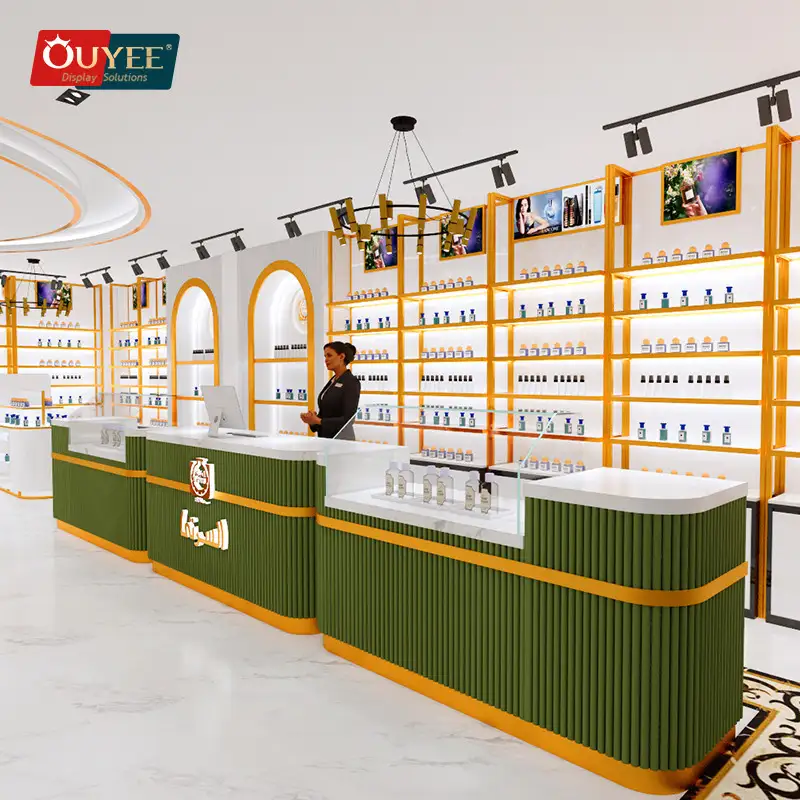 خزانة عرض مستحضرات التجميل لأرفف متاجر السوق الحرة ومحلات العطور 1