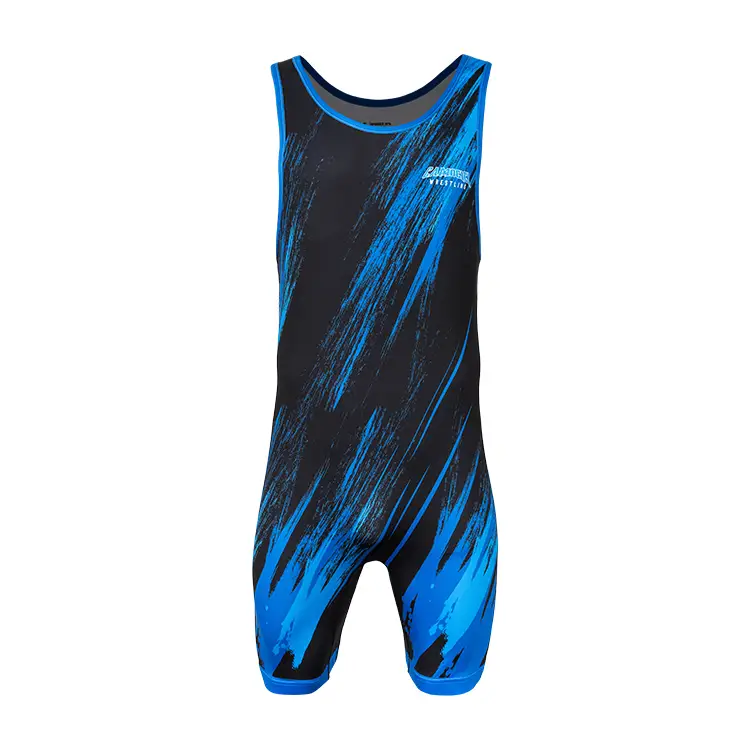 Dearadh saincheaptha mórdhíola sa mhonarcha OEM sublimation pro wrestling na bhfear singil chumhachtacha chumhachta1 1