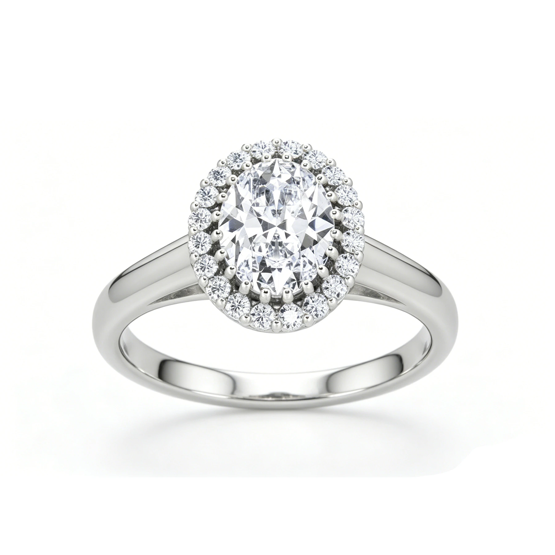 Cincin Pertunangan Berlian Buatan Laboratorium Perak Sterling 925 Pesanan Pabrik 1