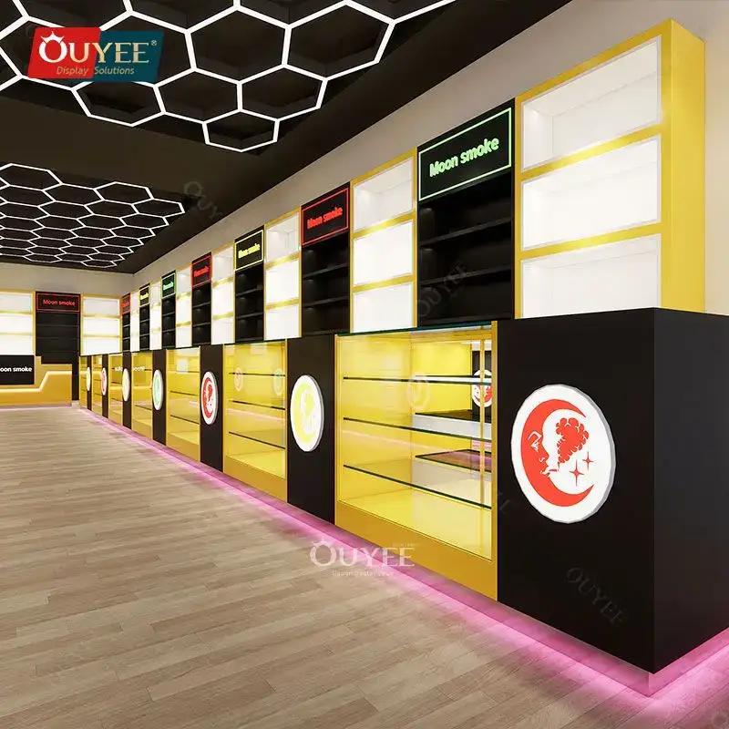 SE1 Boutique Comptoir à cigares Étagères vitrées Vitrine de vente au détail 1