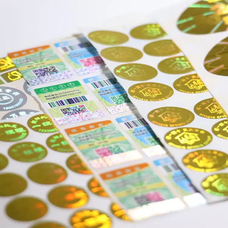 Pegatinas holográficas Qixi - Logotipo y número de serie personalizados. 1