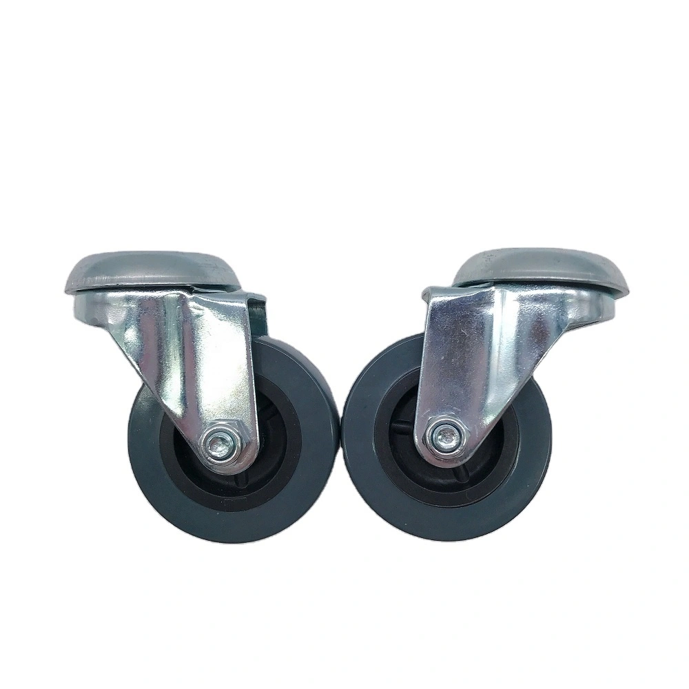 2 Inch Bolt Hole Caster And Wheel 50mm Grey Pvc Casters With Hollow For Display Cabinet 1