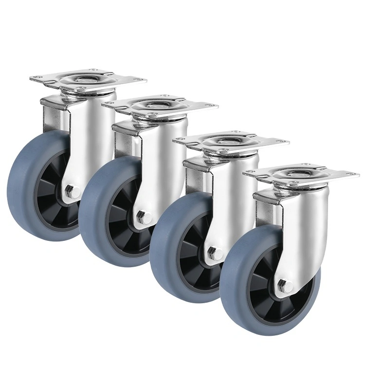 Cross-border Direct Sales 3 /4 /5 /6 Tpr Casters Wear-resistant Silent Medium Heavy Shelf Wheels 1