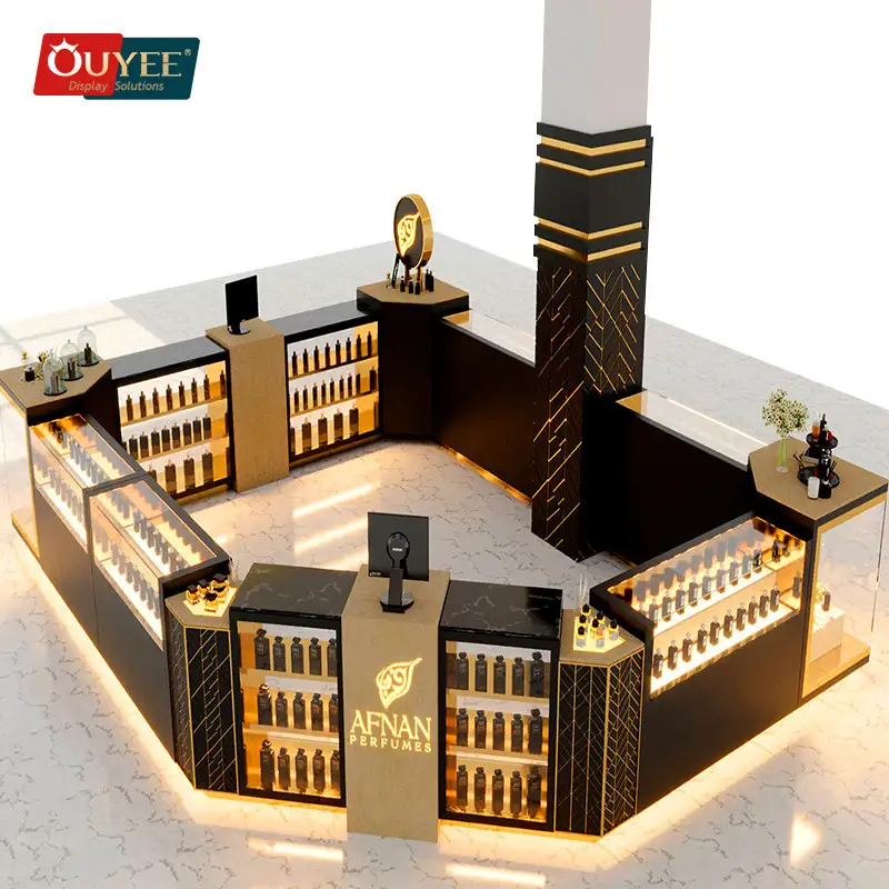 تصميم داخلي لمتجر عطور، كشك عرض مستحضرات تجميل في مركز تجاري 1