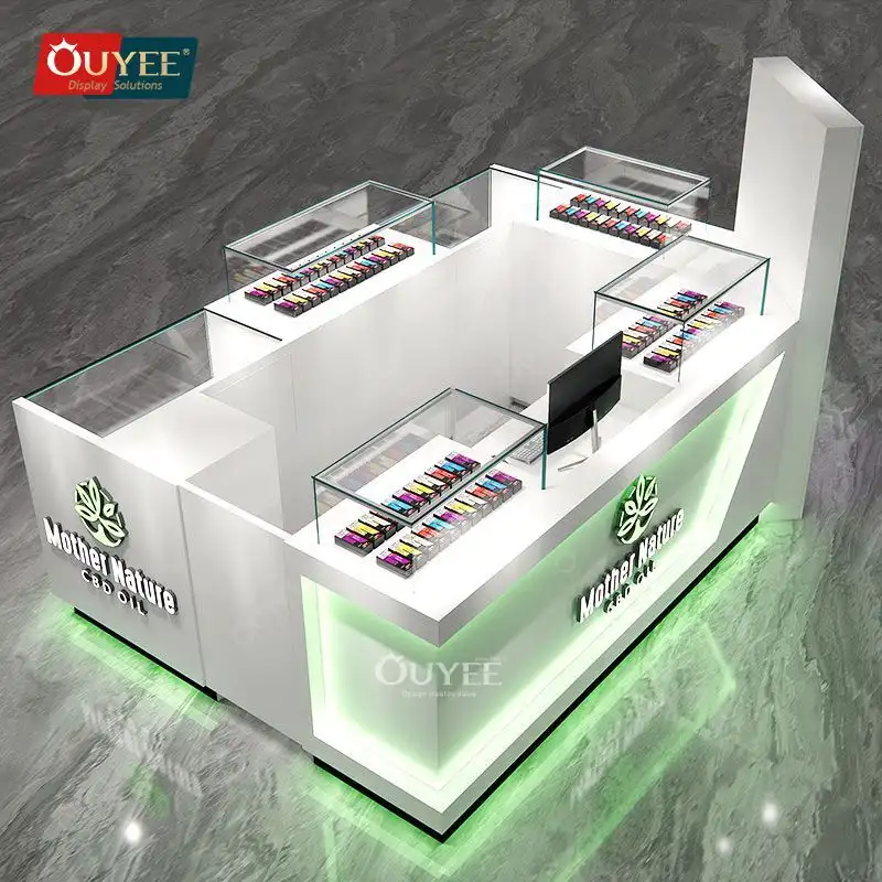 Vitrine de vidro com LED para loja de varejo, SE1 Shop, Hookah 1