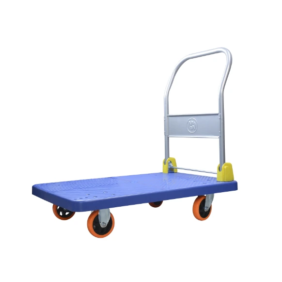 150/300kg Heavy Duty With Pvc Wheel Plastic Folding Platform Hand Truck Trolley Cart 1
