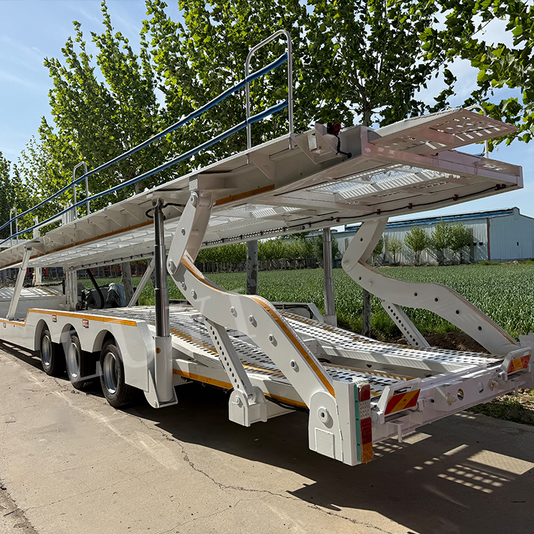 Double Deck 3/6/8 سيارات مقطورات حامل السيارات الصلب 3
