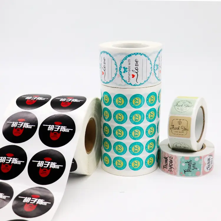 Etichette adesive personalizzate con logo "Grazie" - 100 pezzi 1