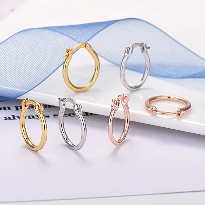 Factory Wholesale European Style Silver Needle Gold-plated Silver Ring Exquisite Female Earrings 1