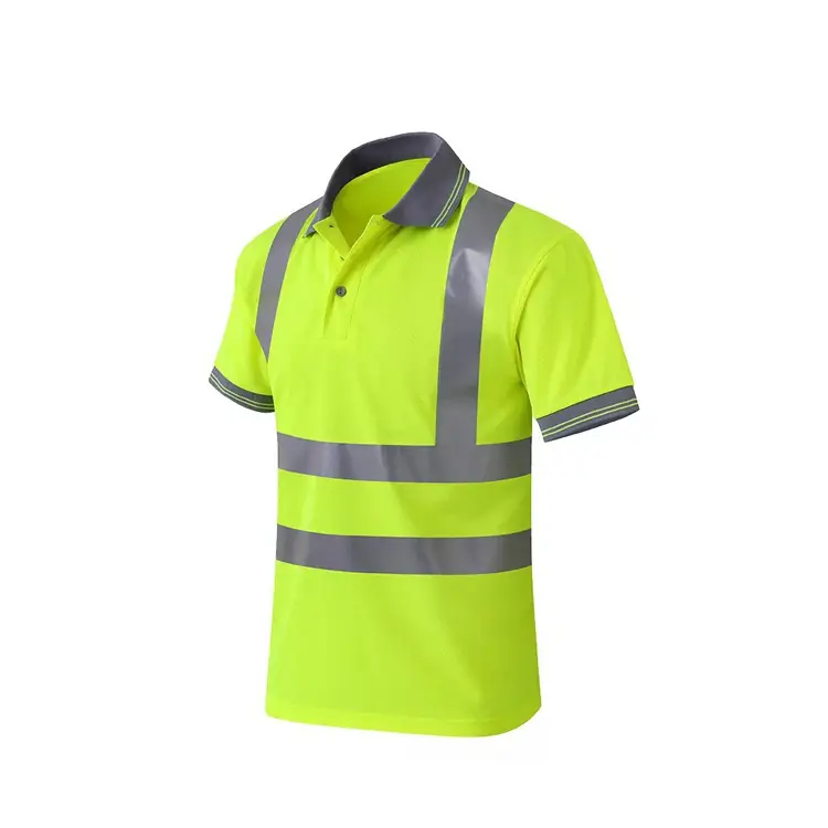 Polo reflectante de manga corta de alta visibilidad para ropa de trabajo de seguridad 1