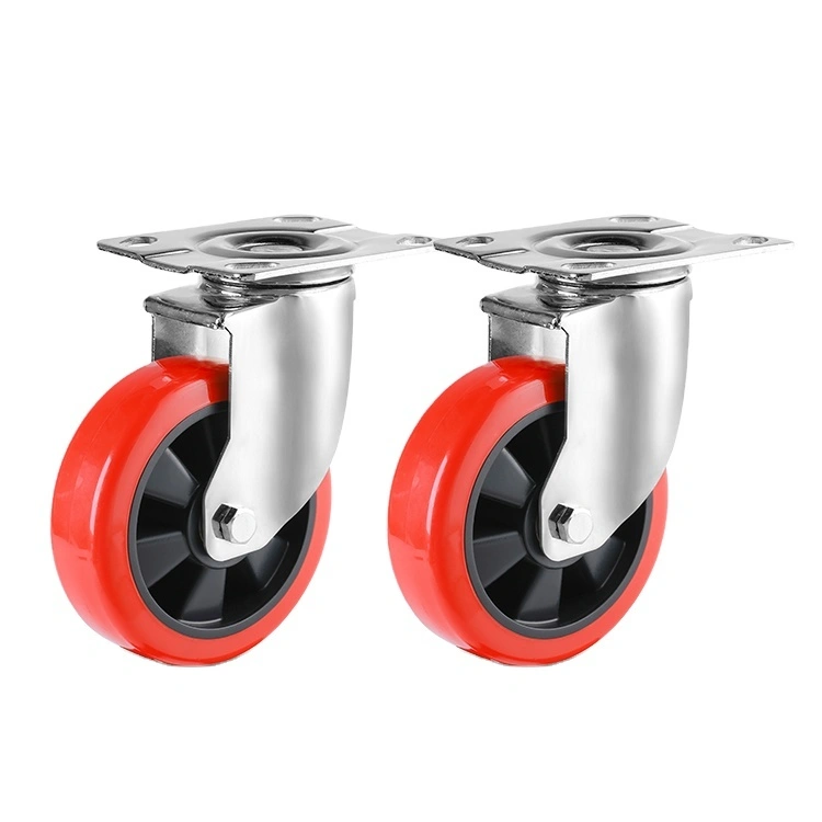 Cheap Price Industrial Red Pu Cart Workbench Swivel Mid Heavy Duty Caster Wheels 1