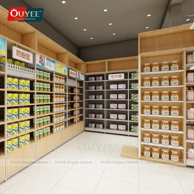 Wooden Store Display Shelf for Appliances, Babycare & Luggage 1