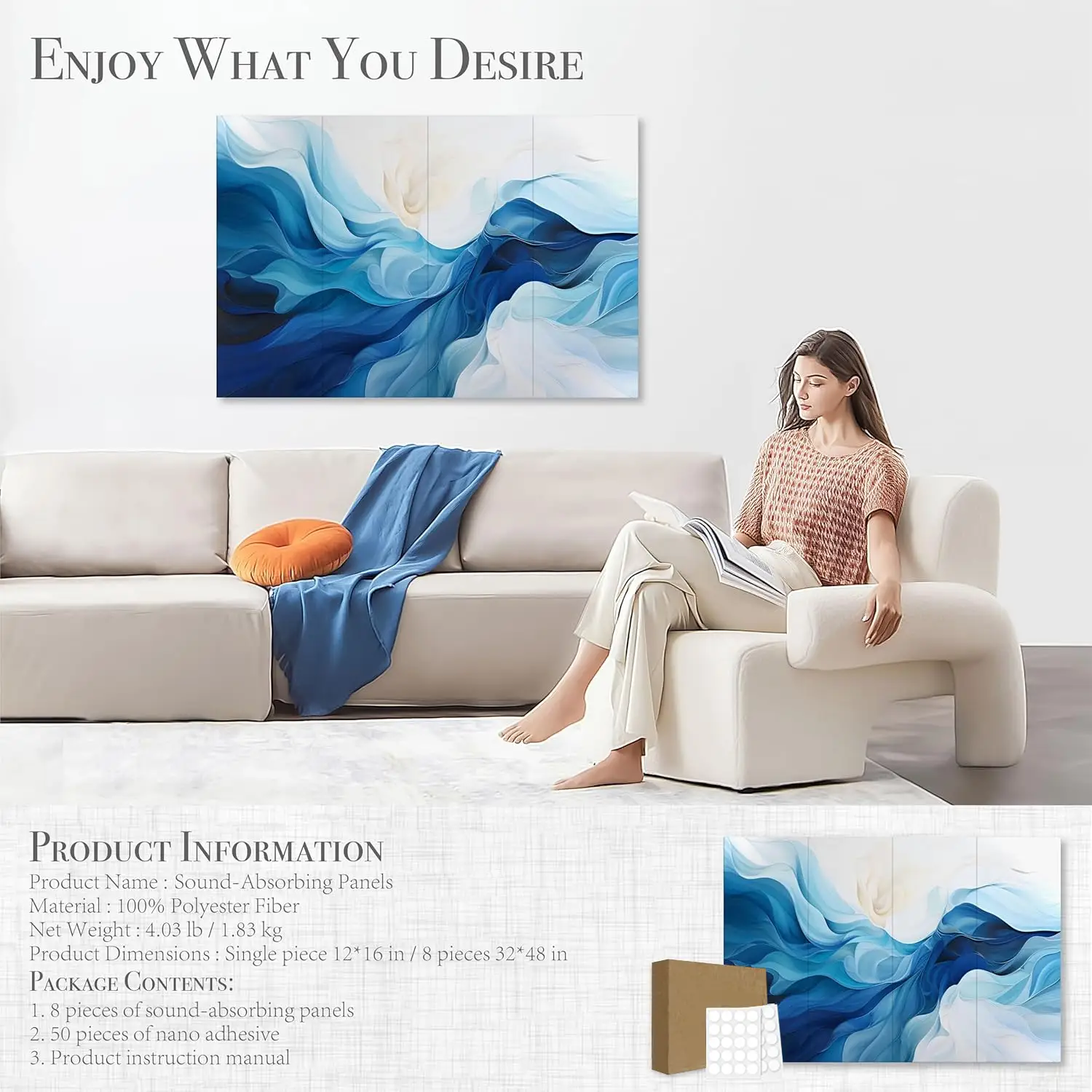 High Density PET Acoustic Soundproof Wall Panels for Sound Absorption 1