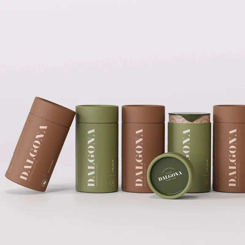 Custom Printed Tea Coffee Bean Cylinder Packaging Box Eco-Friendly Paper Tube Round Cardboard Tube Packaging 1